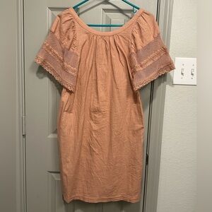 Old Navy Peach Dress with Lace Sleeves